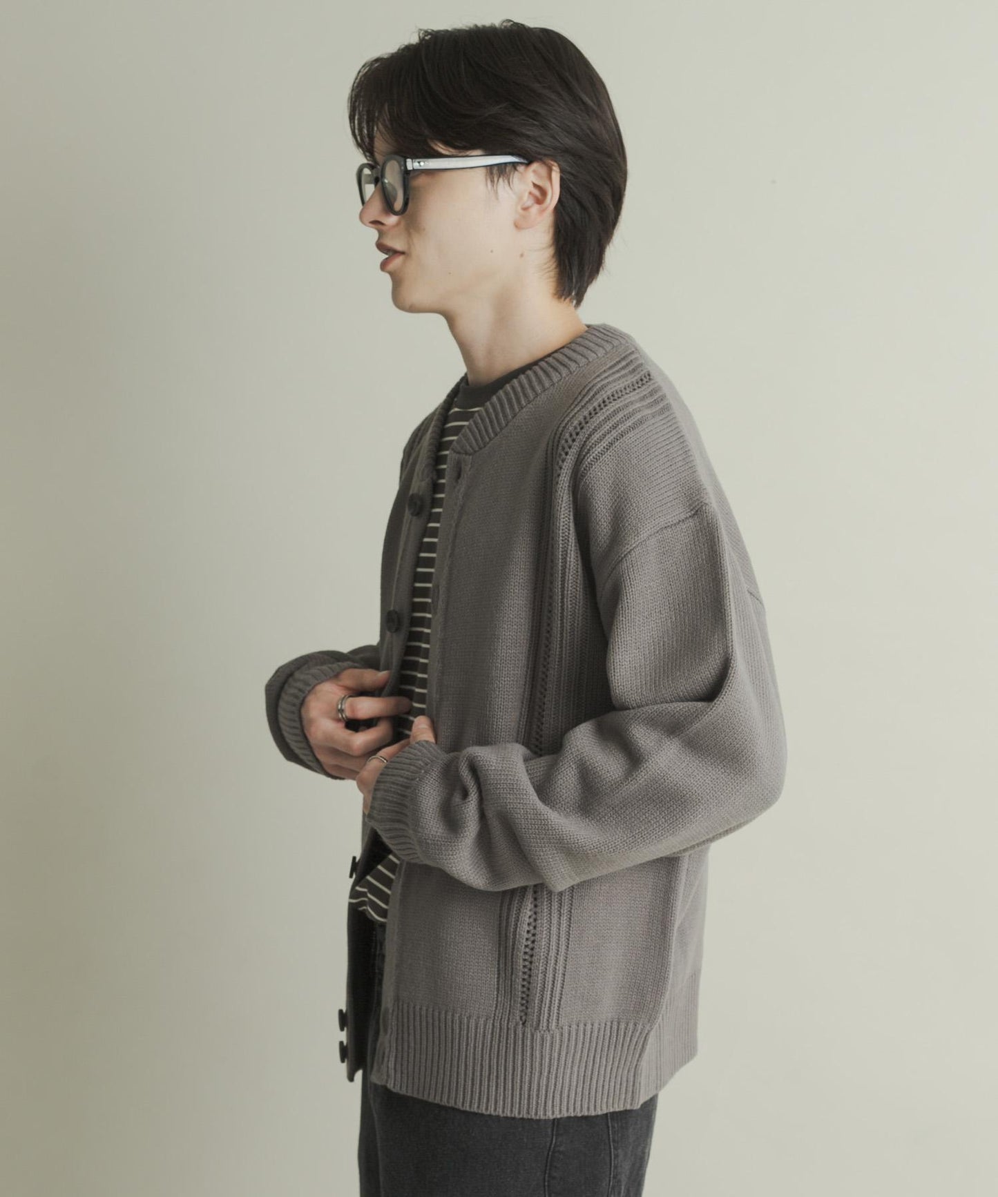 鏤空麻花針織開衫