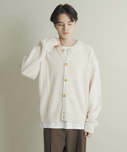 鏤空麻花針織開衫