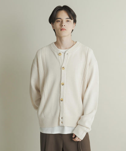 鏤空麻花針織開衫