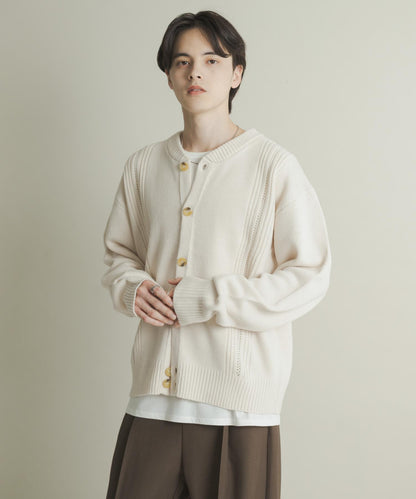 鏤空麻花針織開衫