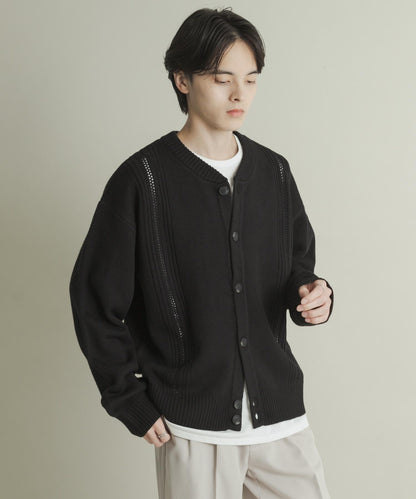 鏤空麻花針織開衫