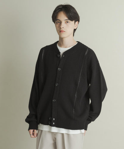 鏤空麻花針織開衫