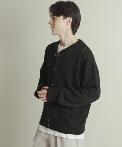 鏤空麻花針織開衫