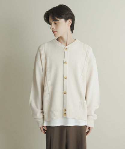 鏤空麻花針織開衫