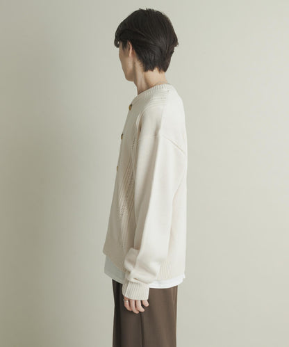 鏤空麻花針織開衫