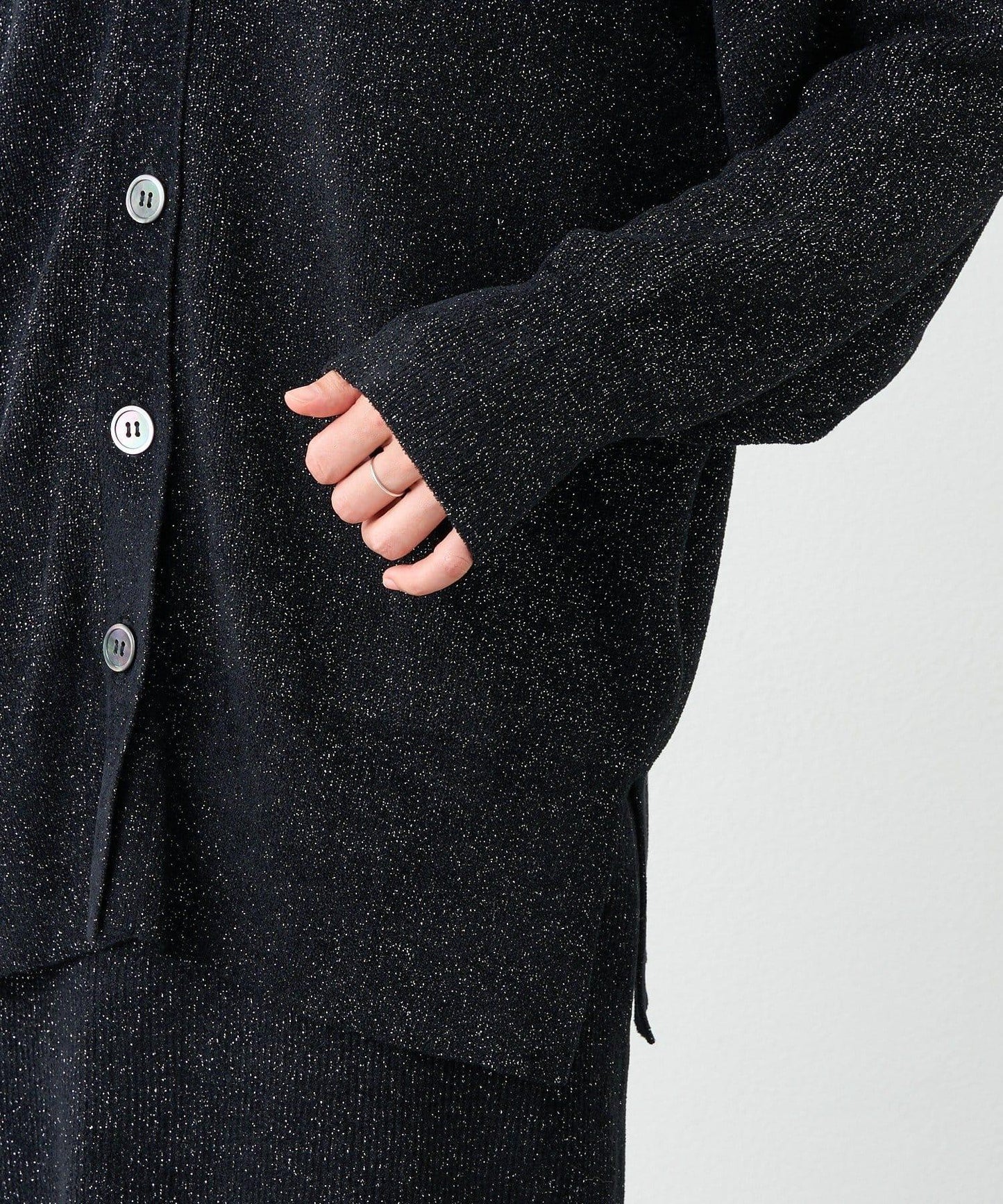 【優雅光澤】亮片毛線兩用開衫/預計11月下旬發貨