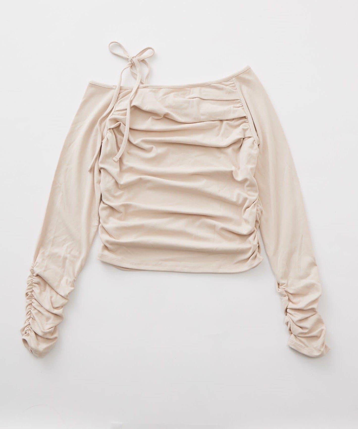 【mystic】[mline]抽繩一字肩針織衫