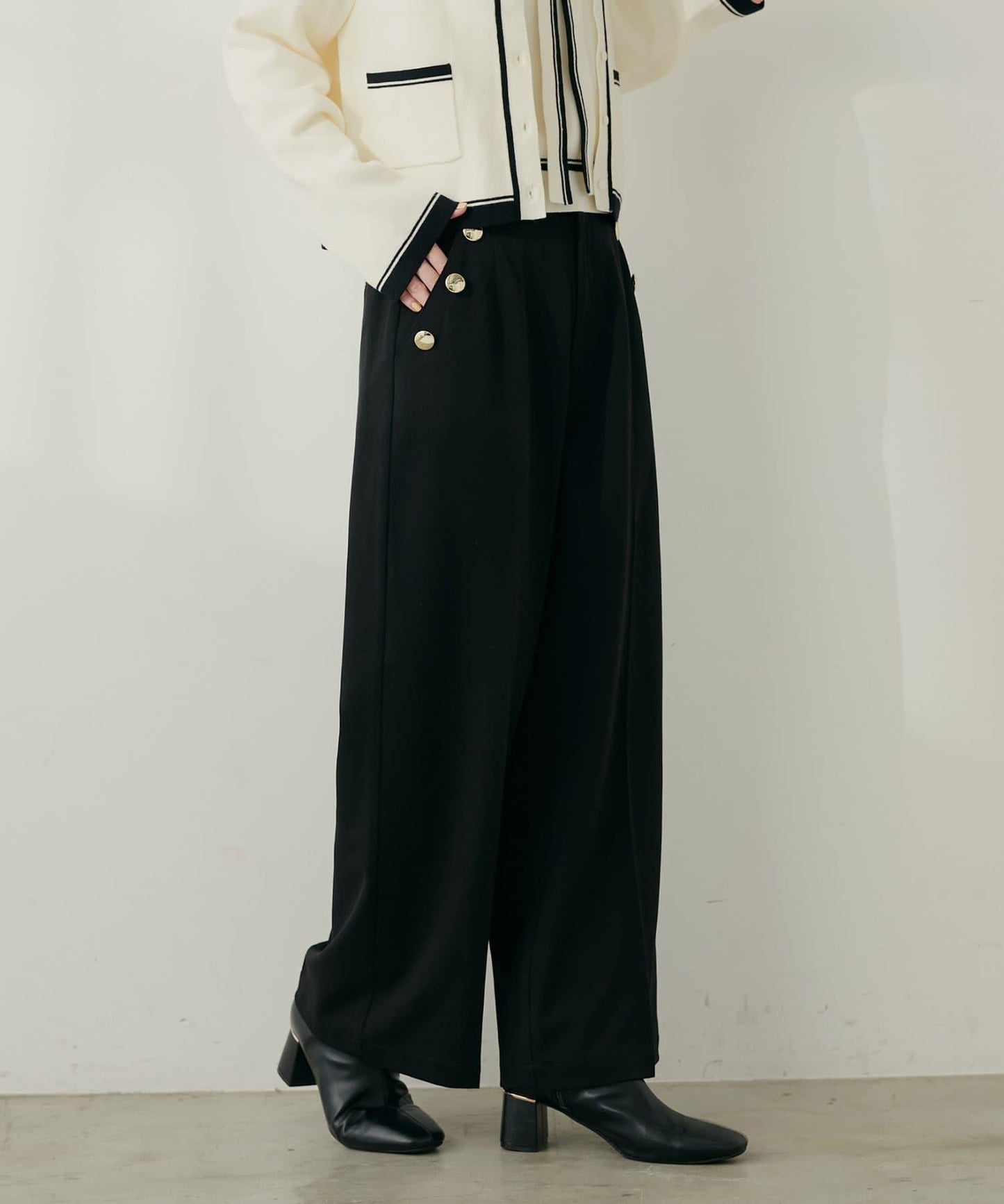 【套裝優惠活動】【PalClo限定】側邊釦子長褲