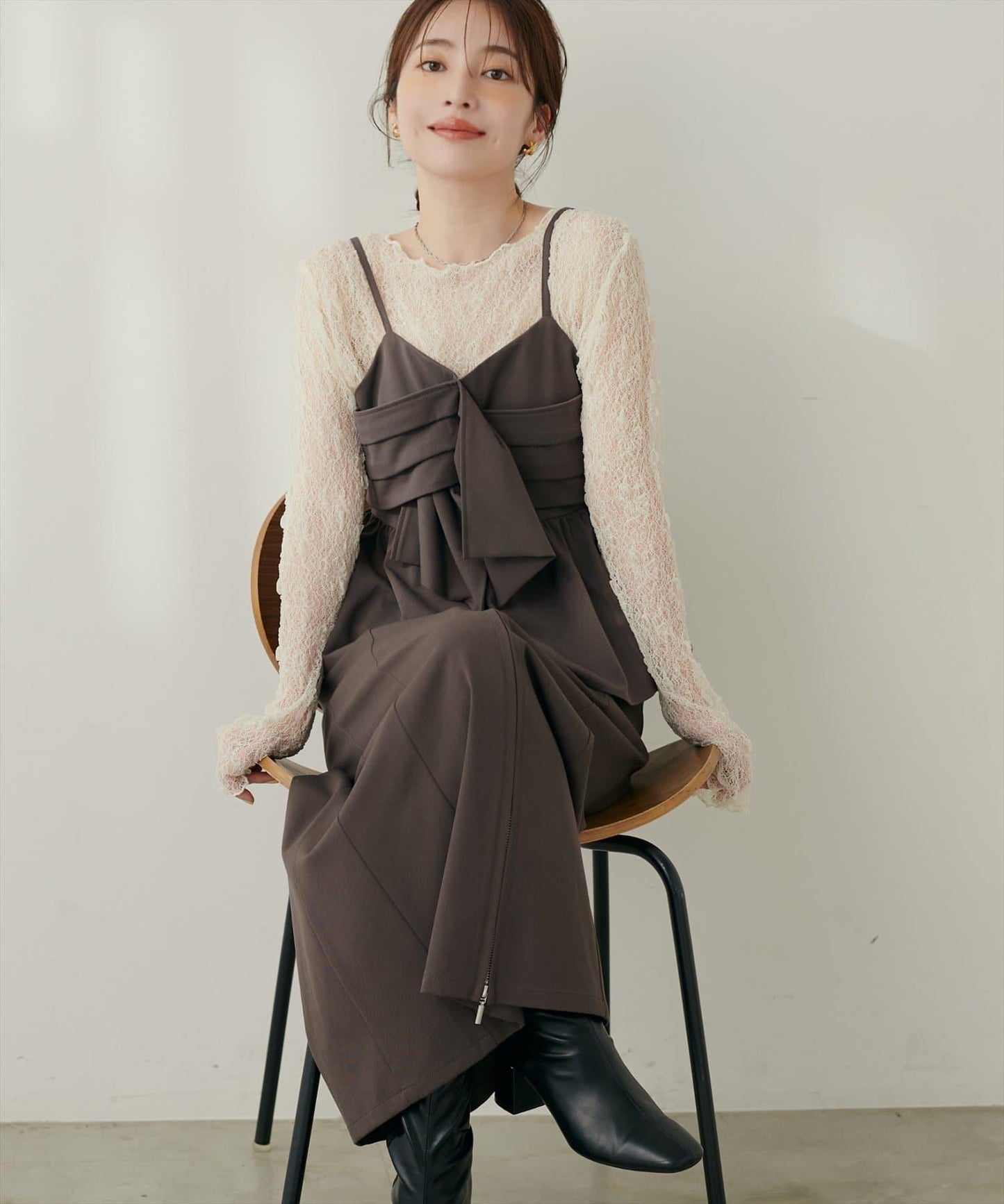 【套裝促銷】【PalClo限定】蝴蝶結吊帶背心&蕾絲波浪邊T恤套裝