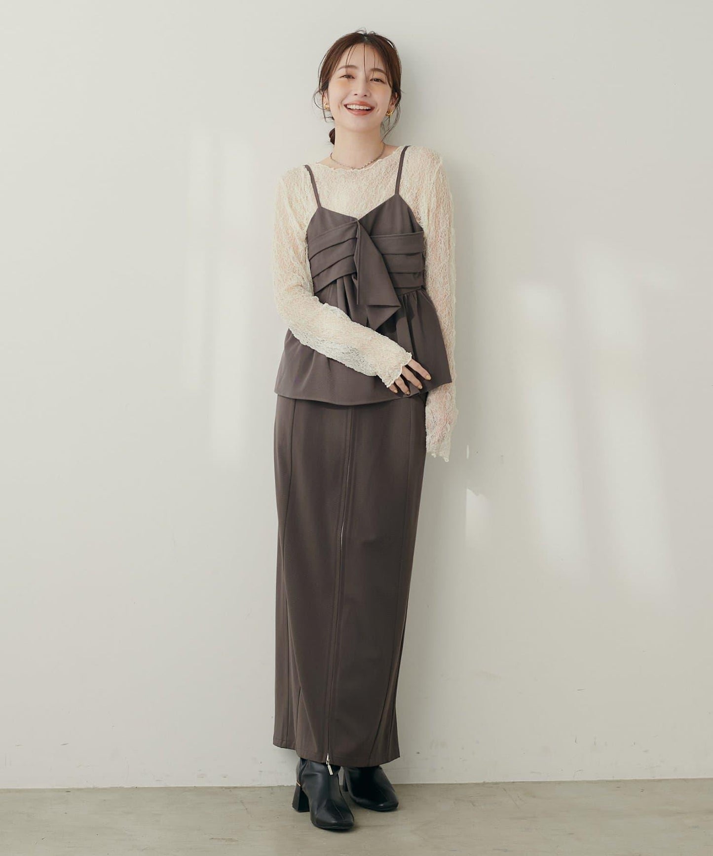 【套裝促銷】【PalClo限定】蝴蝶結吊帶背心&蕾絲波浪邊T恤套裝