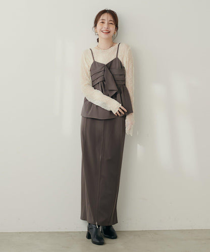 【套裝促銷】【PalClo限定】蝴蝶結吊帶背心&蕾絲波浪邊T恤套裝