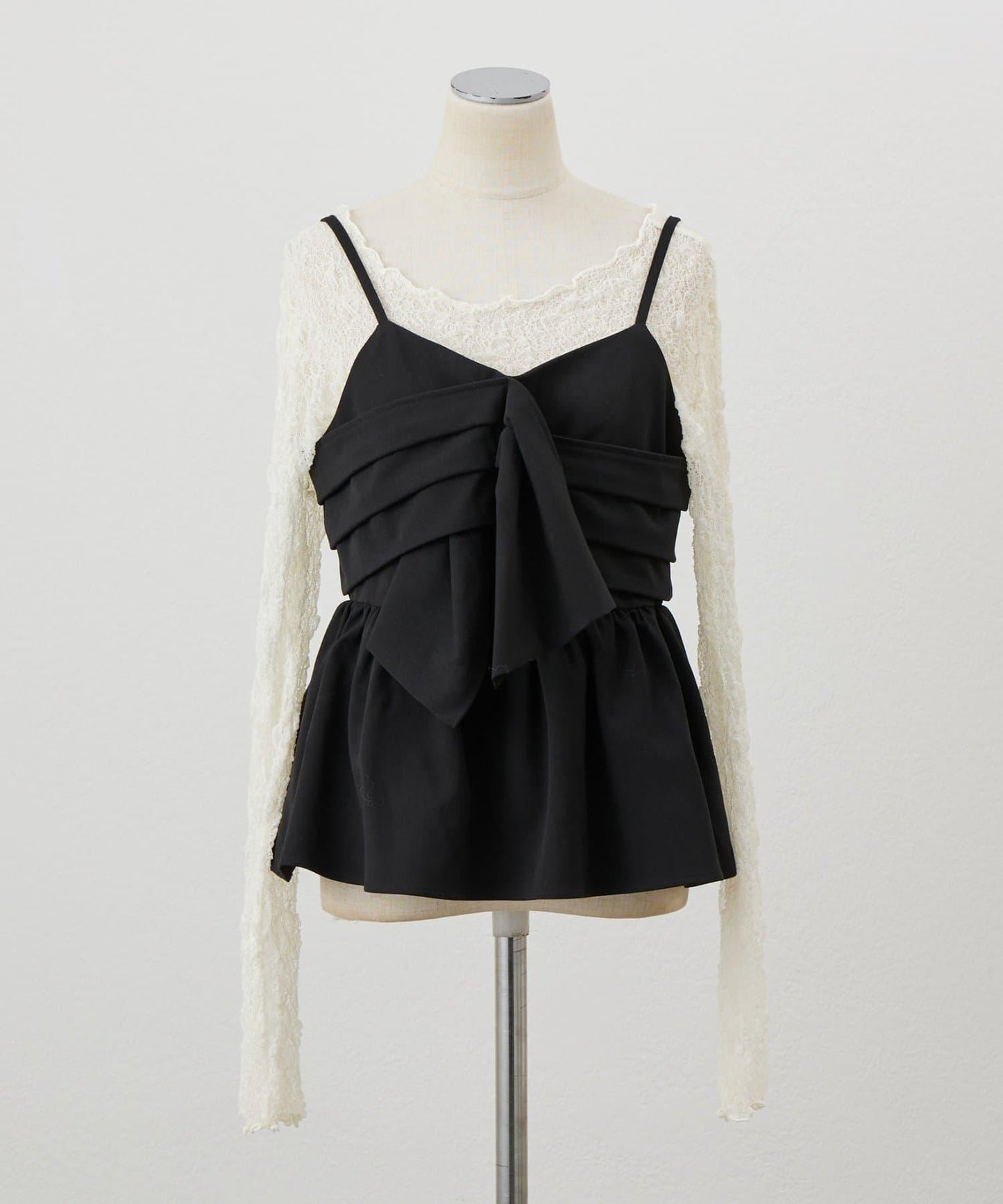 【套裝促銷】【PalClo限定】蝴蝶結吊帶背心&蕾絲波浪邊T恤套裝