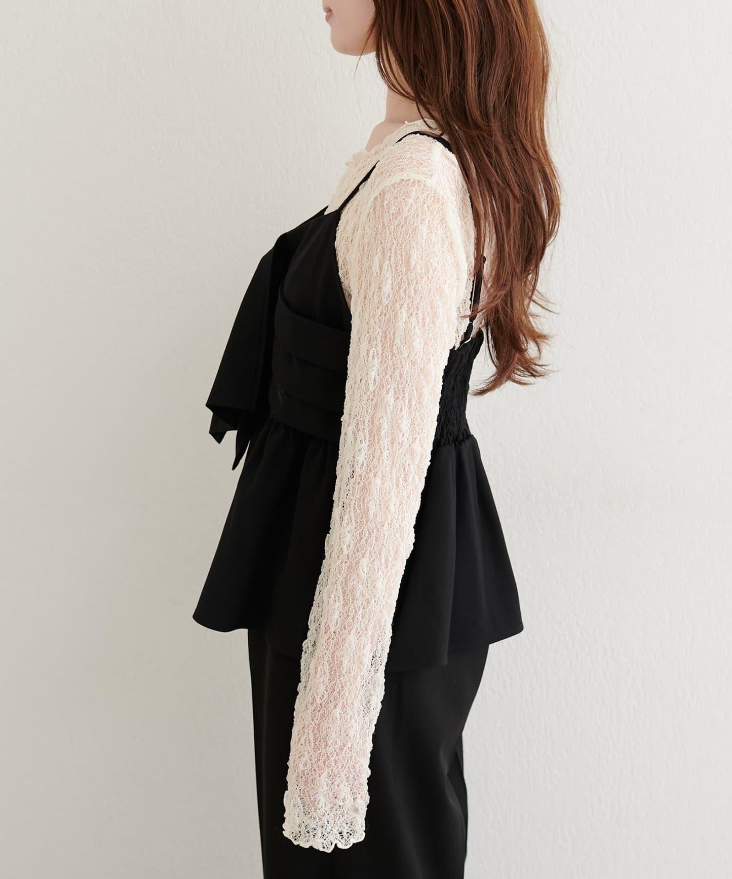 【套裝促銷】【PalClo限定】蝴蝶結吊帶背心&蕾絲波浪邊T恤套裝