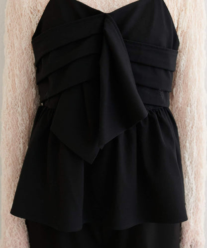 【套裝促銷】【PalClo限定】蝴蝶結吊帶背心&蕾絲波浪邊T恤套裝