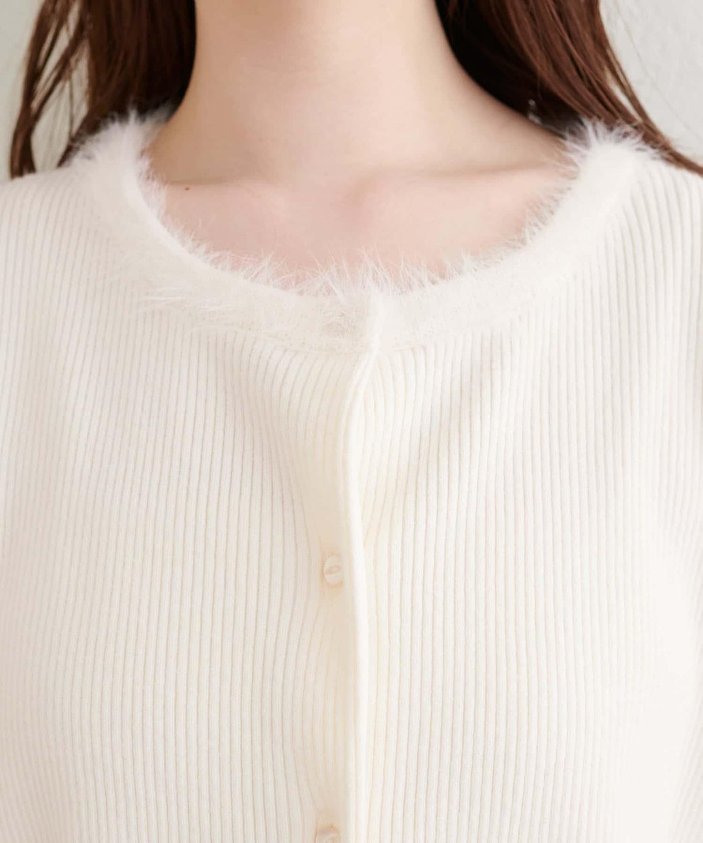 針織拼接羽毛開衫