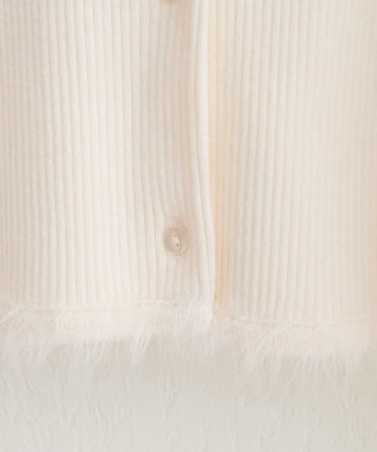 針織拼接羽毛開衫