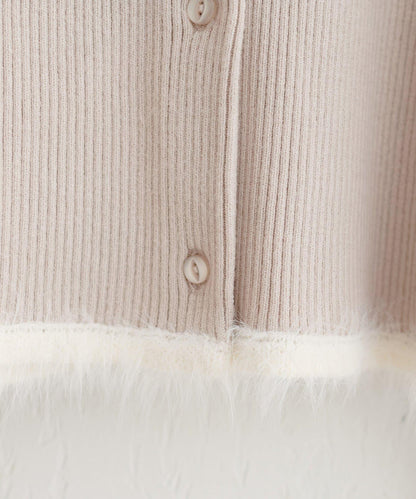 針織拼接羽毛開衫