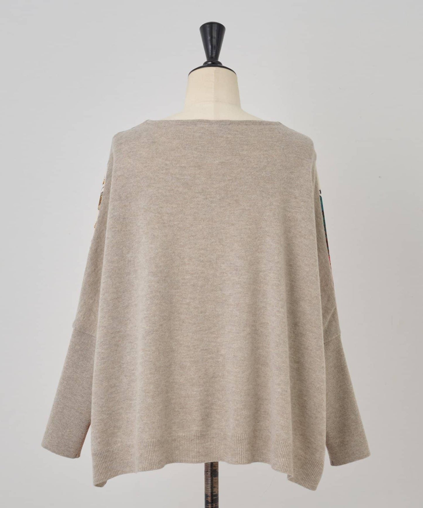 圍巾拼接印花針織衫