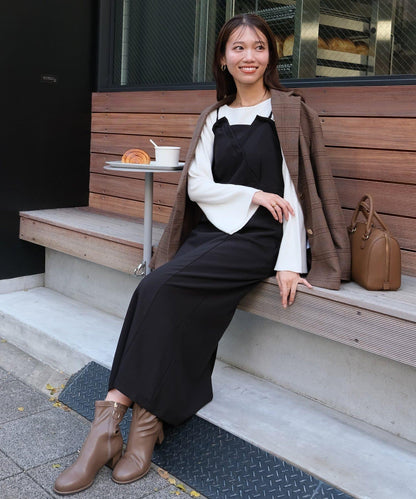 【ITAMI企畫】喇叭袖針織衫×兩穿吊帶連衣裙