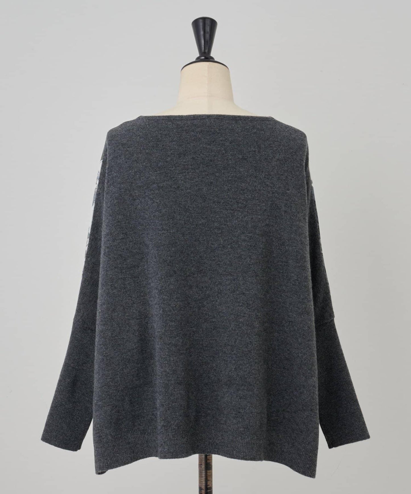 圍巾拼接印花針織衫