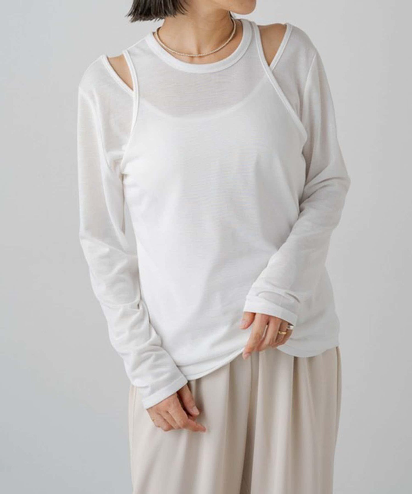 【PUAL CE CIN】透視疊穿套頭衫