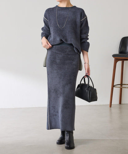 【套裝商品】毛絨雙面針織套裝