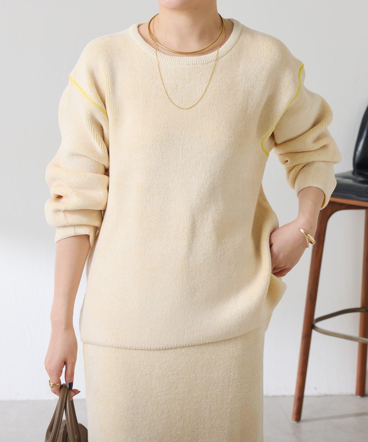 【套裝商品】毛絨雙面針織套裝