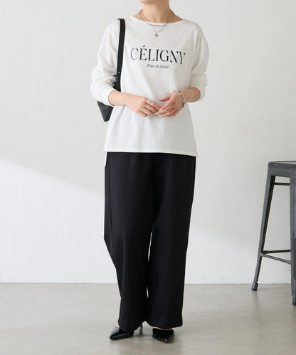 亮片字母長袖T恤/疊穿單品