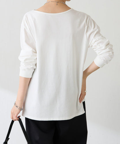 亮片字母長袖T恤/疊穿單品