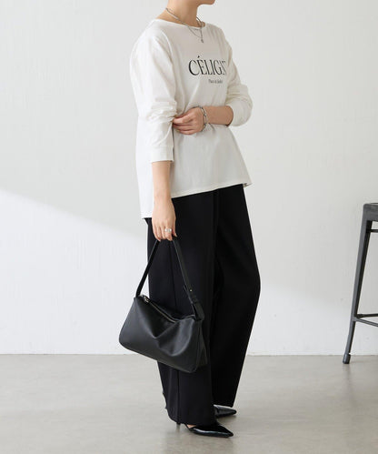 亮片字母長袖T恤/疊穿單品