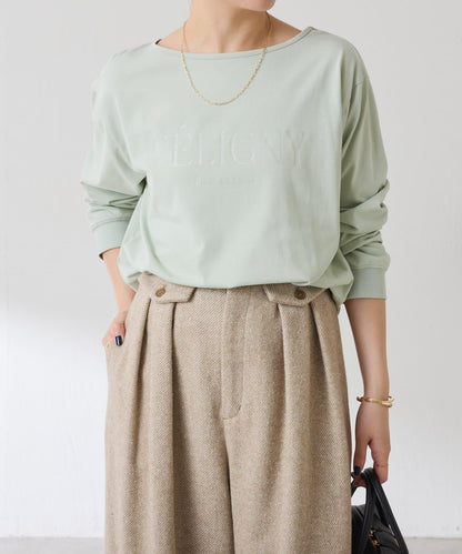 亮片字母長袖T恤/疊穿單品