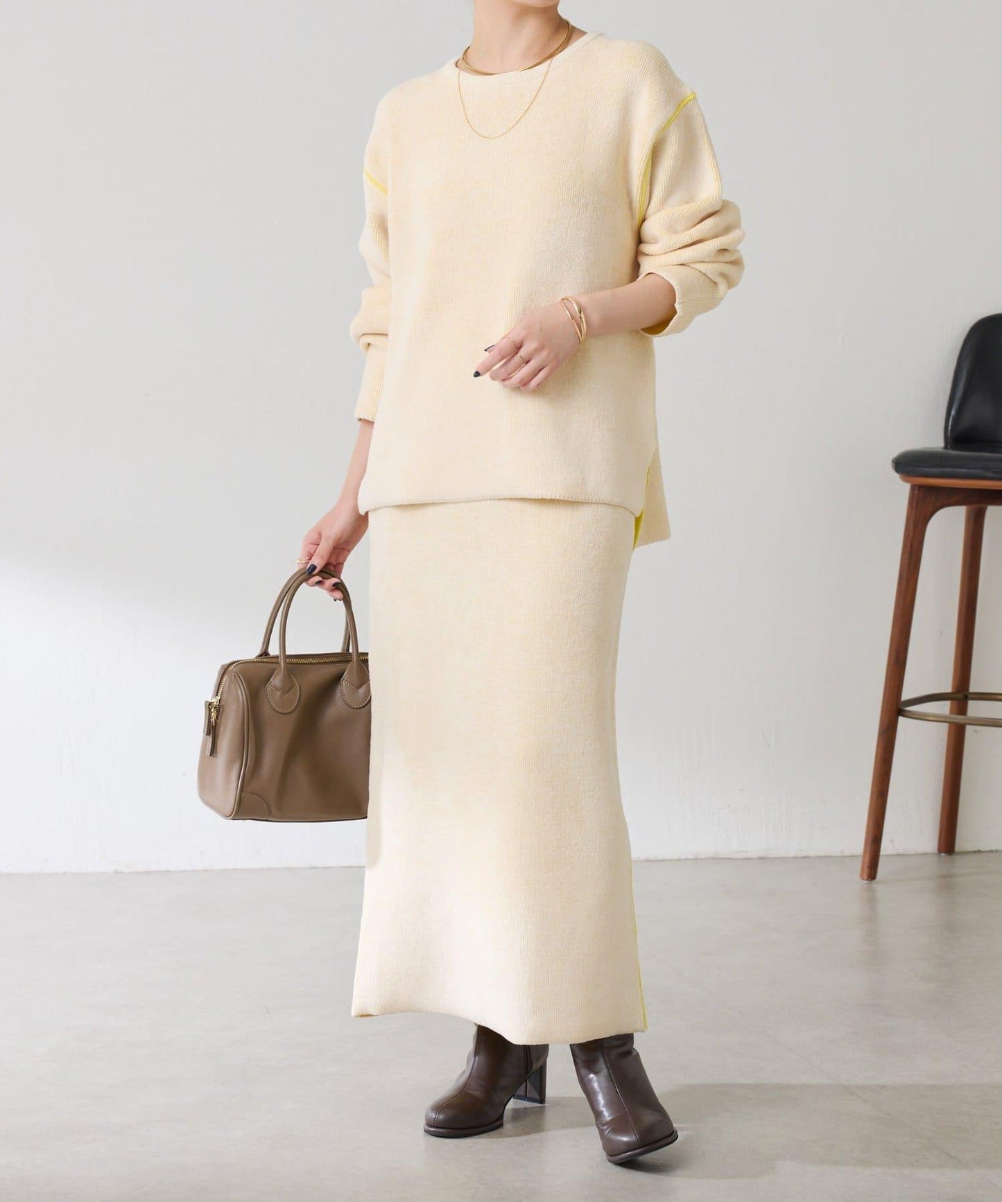 【套裝商品】毛絨雙面針織套裝