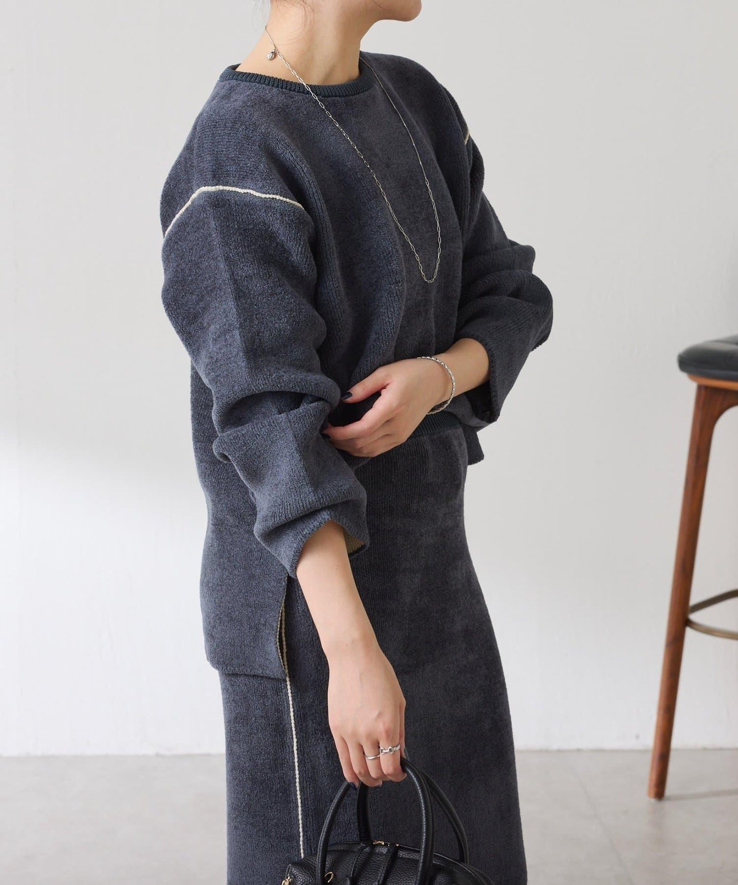 【套裝商品】毛絨雙面針織套裝