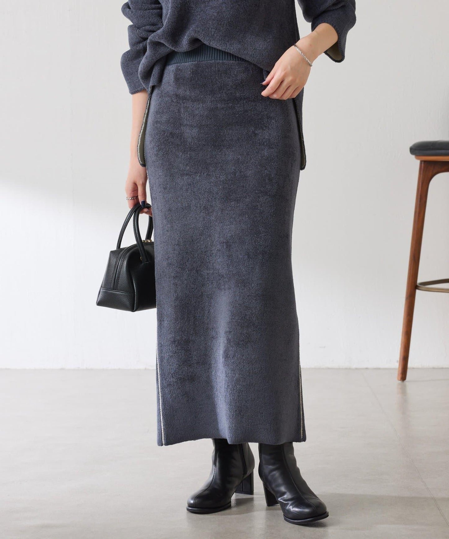 【套裝商品】毛絨雙面針織套裝