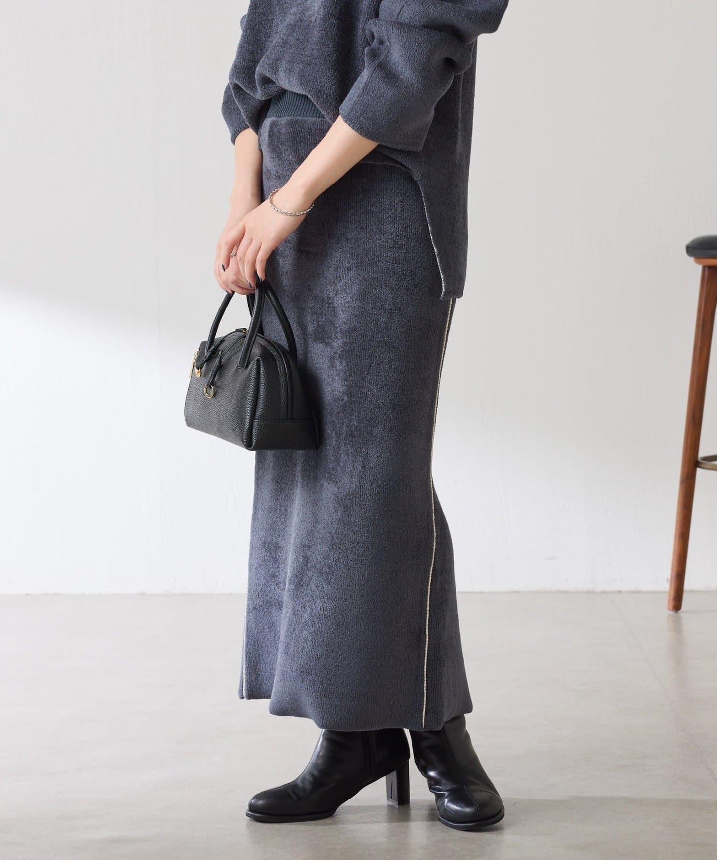 【套裝商品】毛絨雙面針織套裝