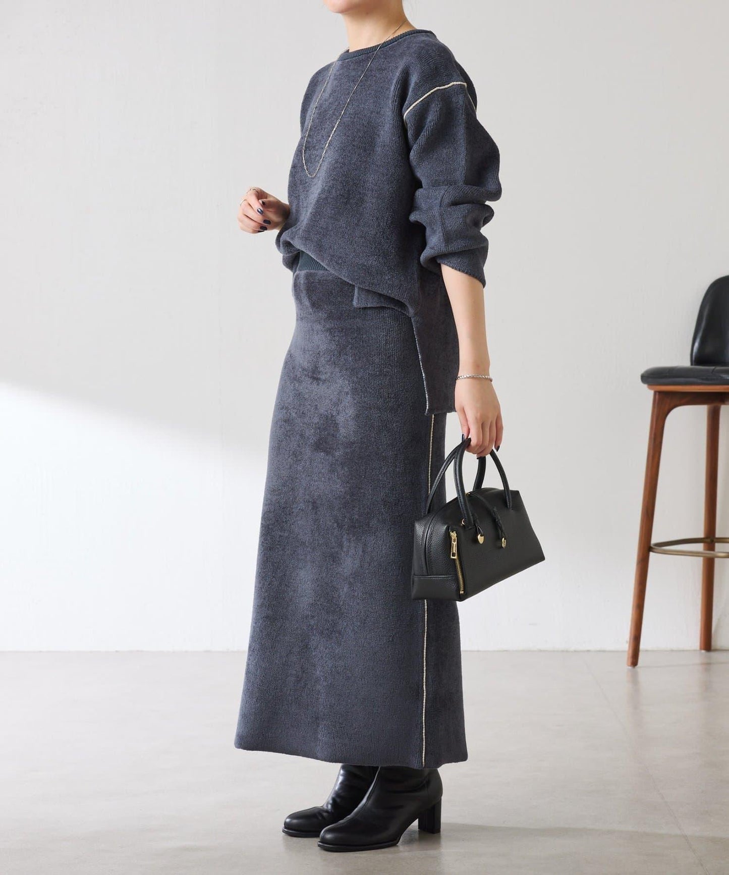 【套裝商品】毛絨雙面針織套裝