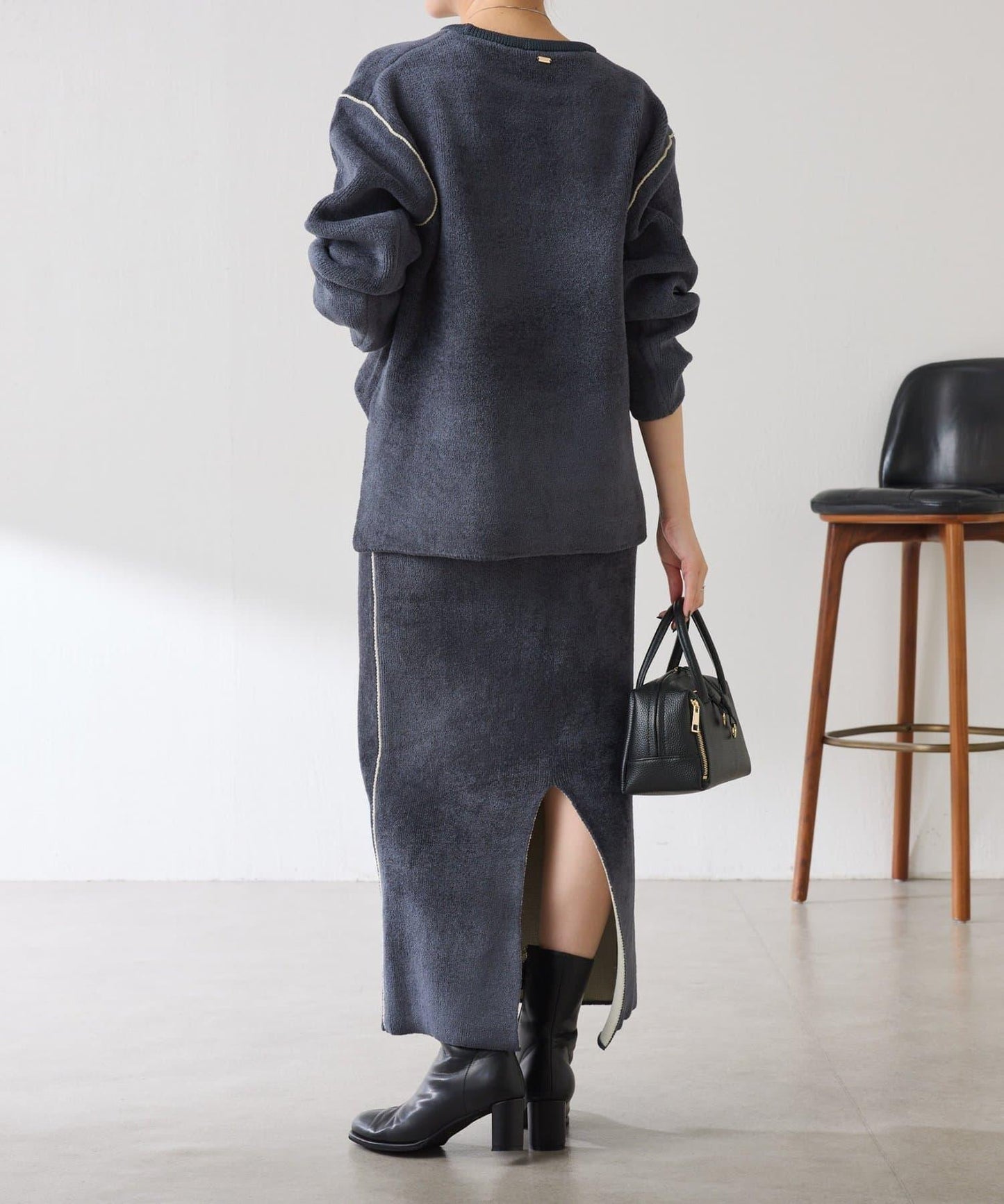 【套裝商品】毛絨雙面針織套裝