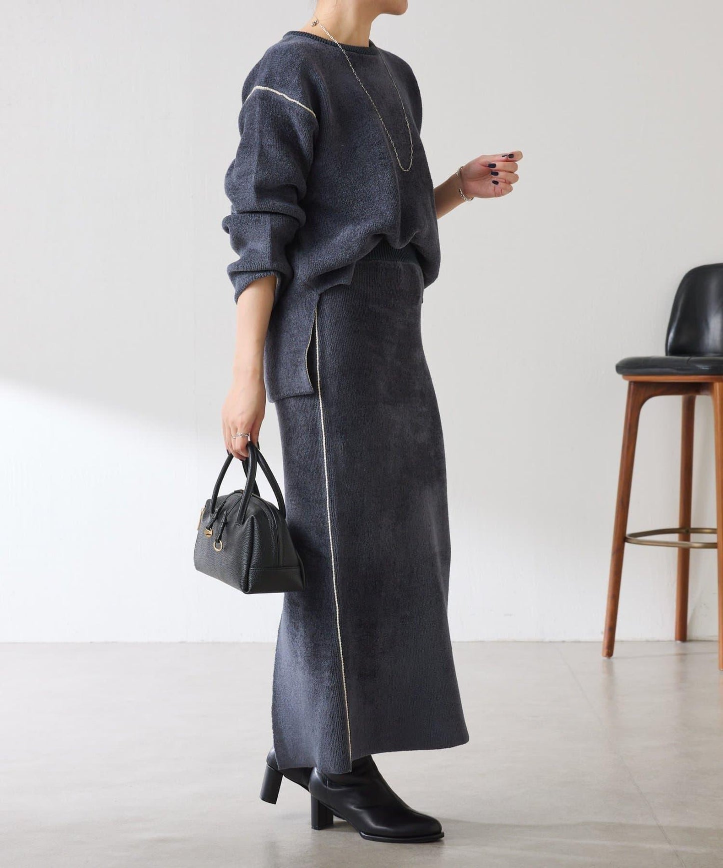 【套裝商品】毛絨雙面針織套裝