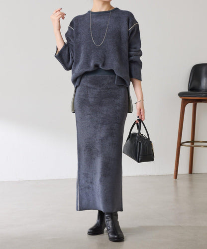 【套裝商品】毛絨雙面針織套裝