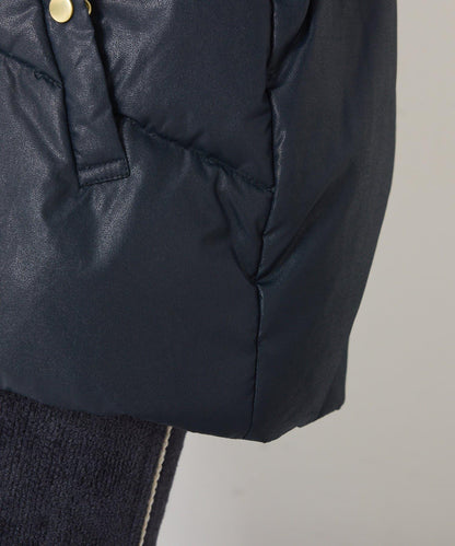 【輕量外套】輕質壓花無領羽絨服