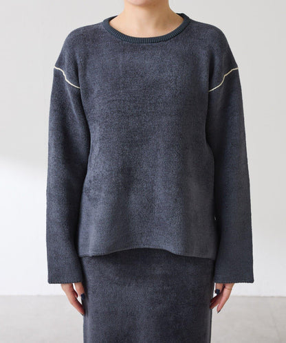 【套裝商品】毛絨雙面針織套裝