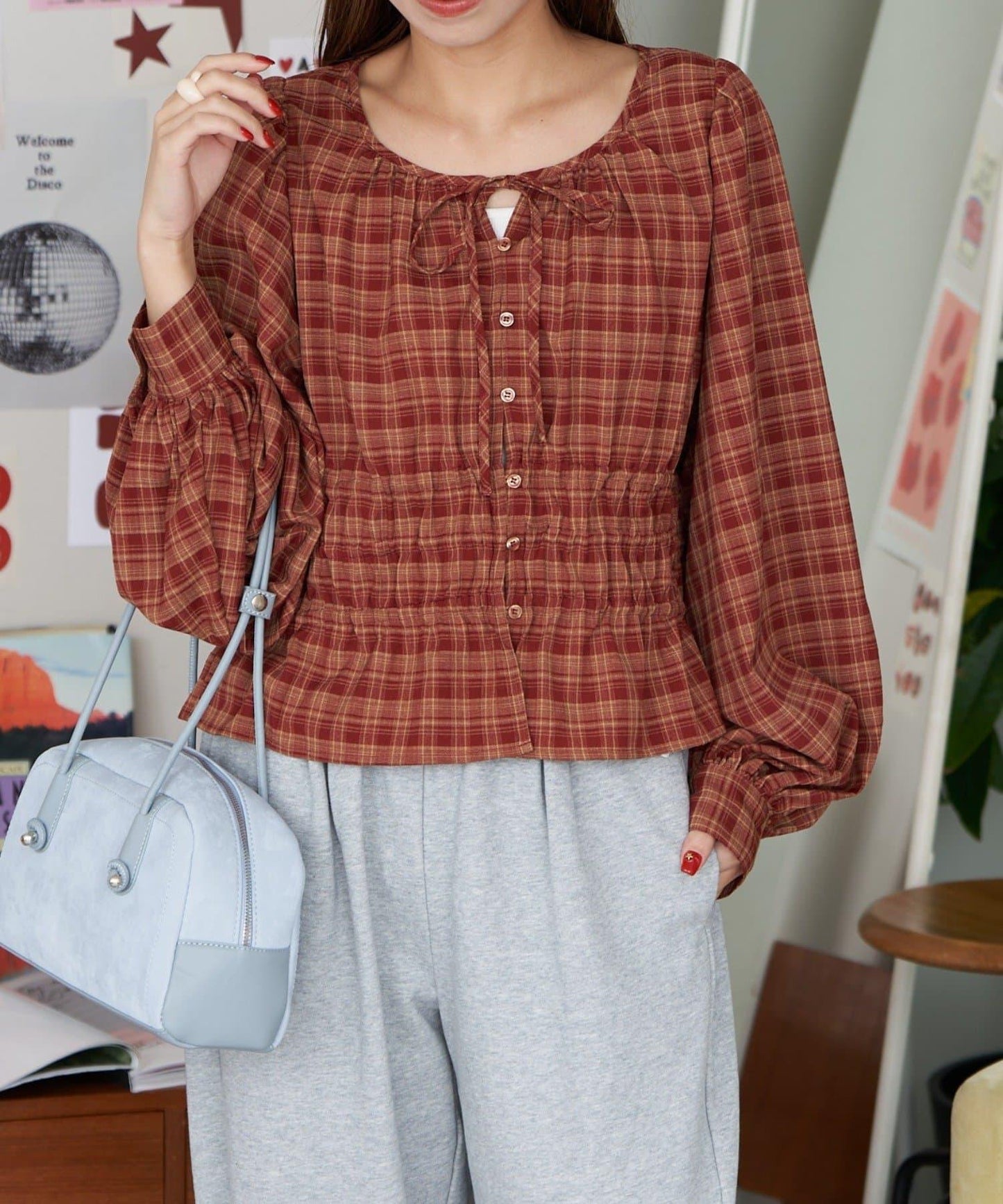 【Ciaopanic】格紋蝴蝶結襯衫