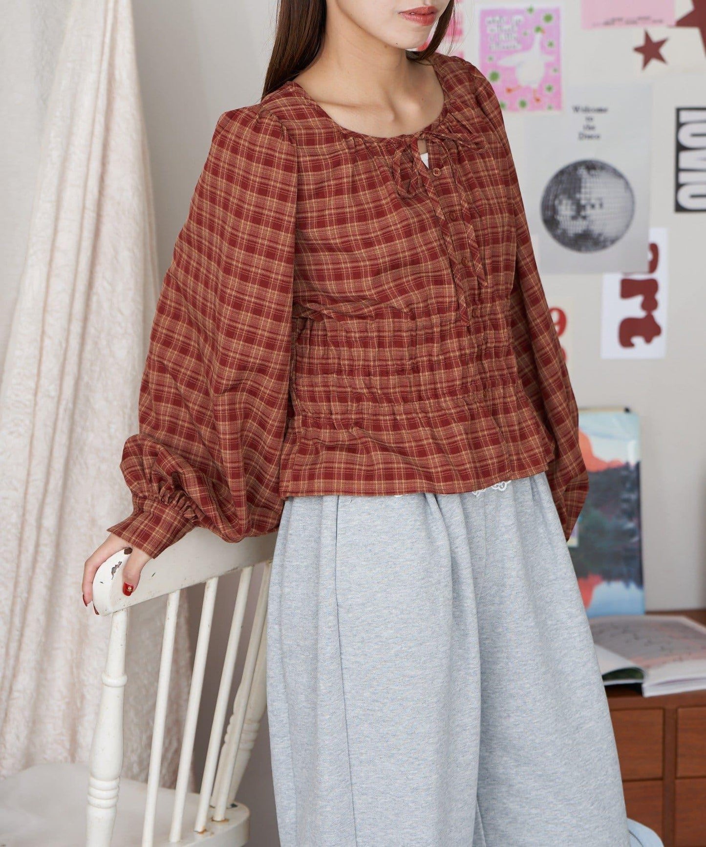 【Ciaopanic】格紋蝴蝶結襯衫