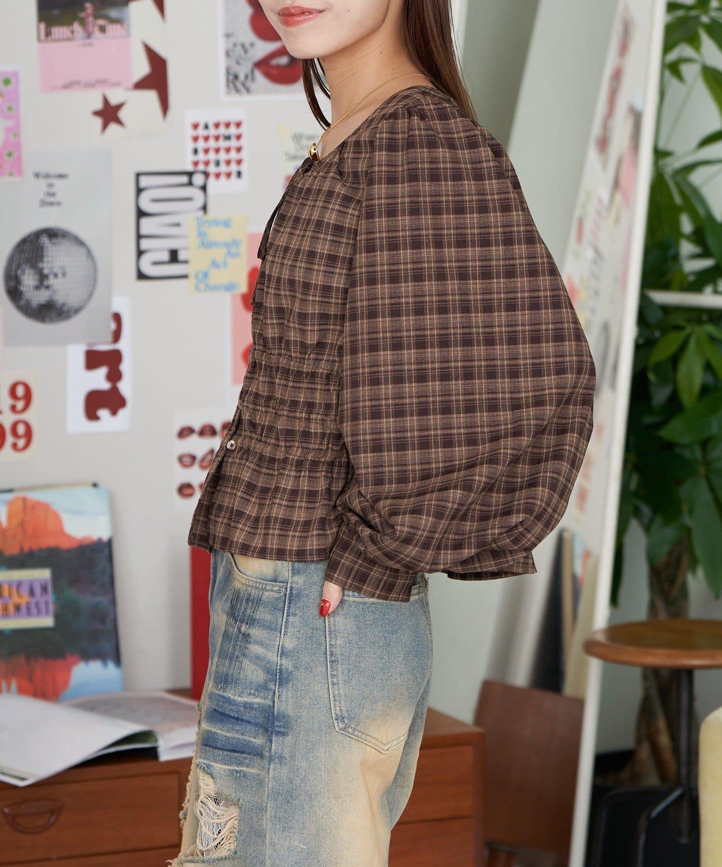 【Ciaopanic】格紋蝴蝶結襯衫