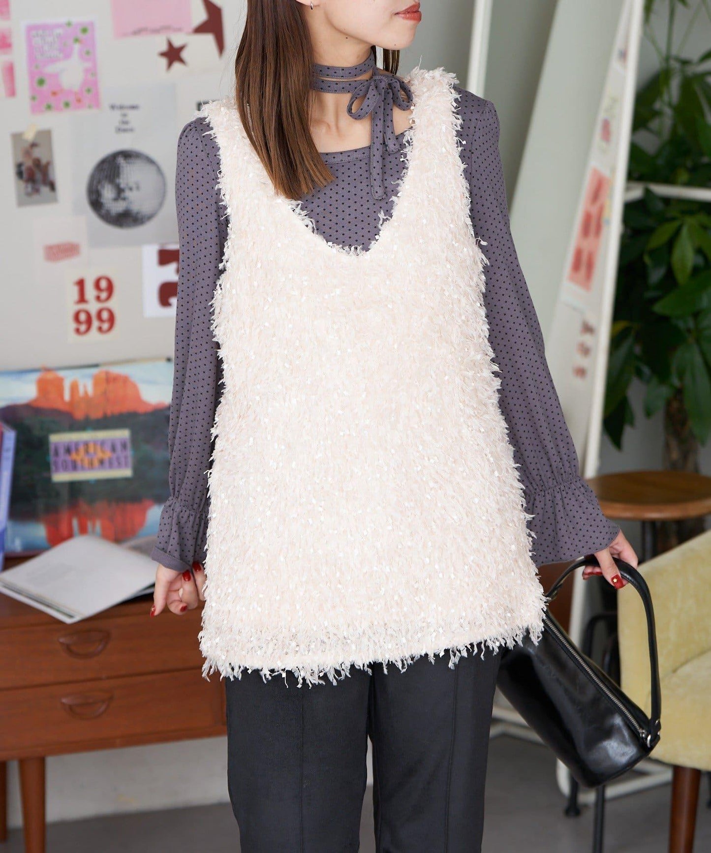 【Ciaopanic】帶項圈2WAY長毛馬甲