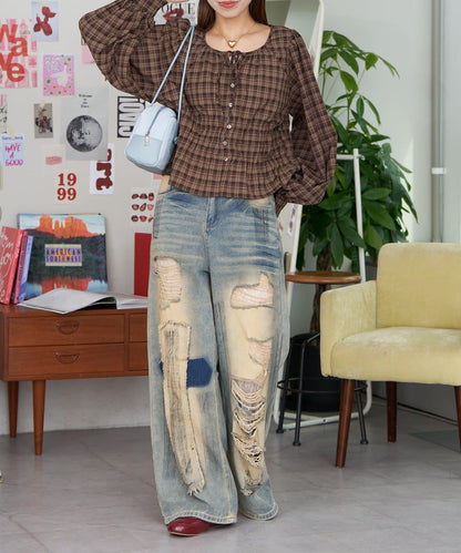 【Ciaopanic】格紋蝴蝶結襯衫