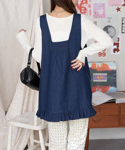 【Ciaopanic】2WAY牛仔荷葉邊連衣裙