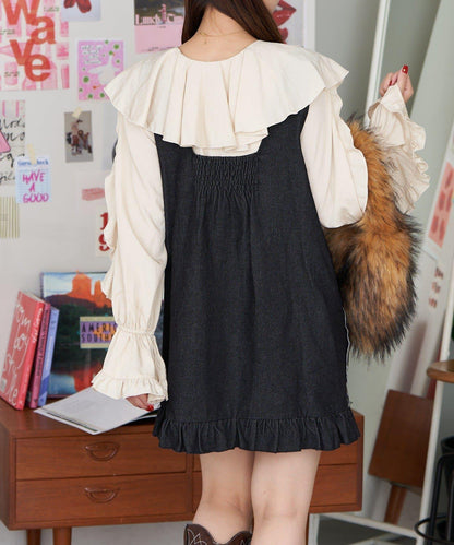 【Ciaopanic】2WAY牛仔荷葉邊連衣裙