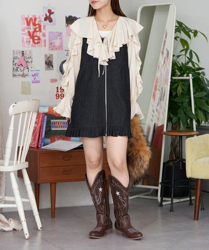 【Ciaopanic】2WAY牛仔荷葉邊連衣裙