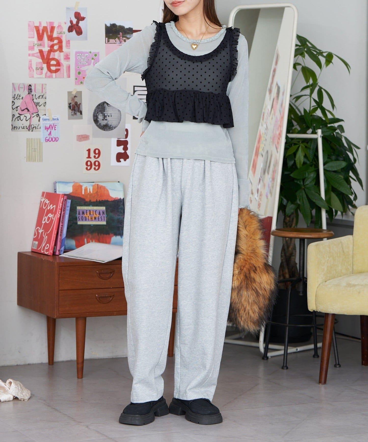 【Ciaopanic】套裝單品帶網紗吊帶背心T恤